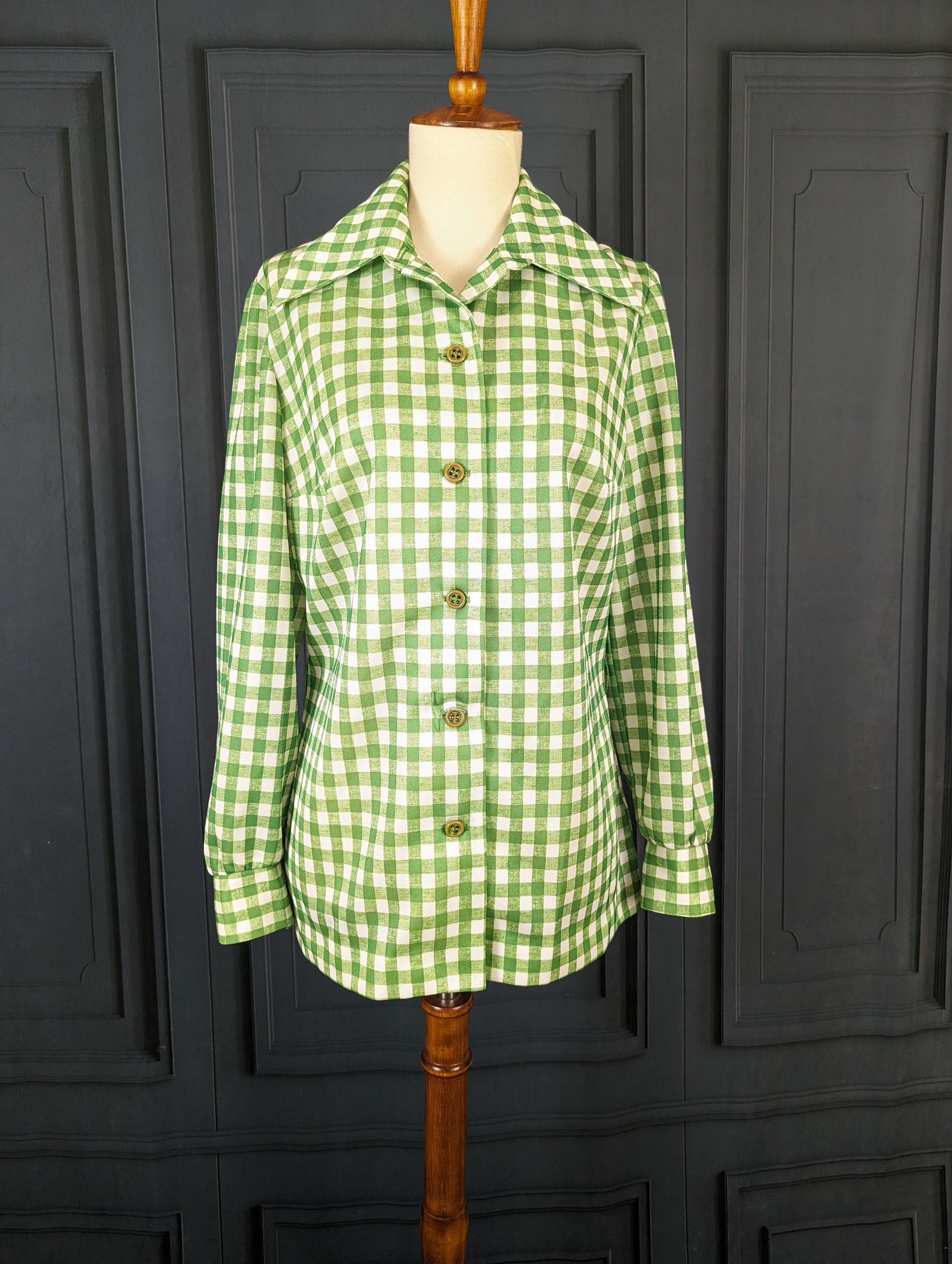 トップス 70s vintage rayon green check shirts il_fullxfull.5844592844_eb7q.jpg