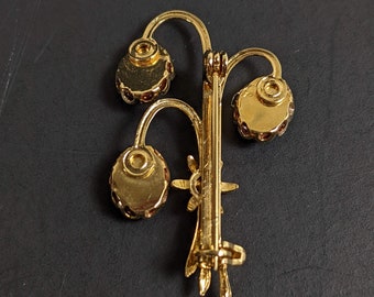 Broche Rétro Signée Cabochon Couleur Pastel Or - Modèle *3274 - Occasion Vintage