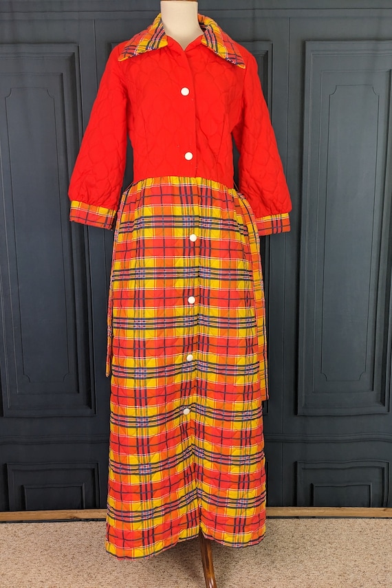 Vintage Quilted Housedress Nightgown - Sears Size… - image 1