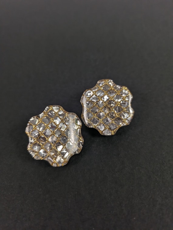 60's Silver Glitter Earrings 60's Silver Glitter Earrings