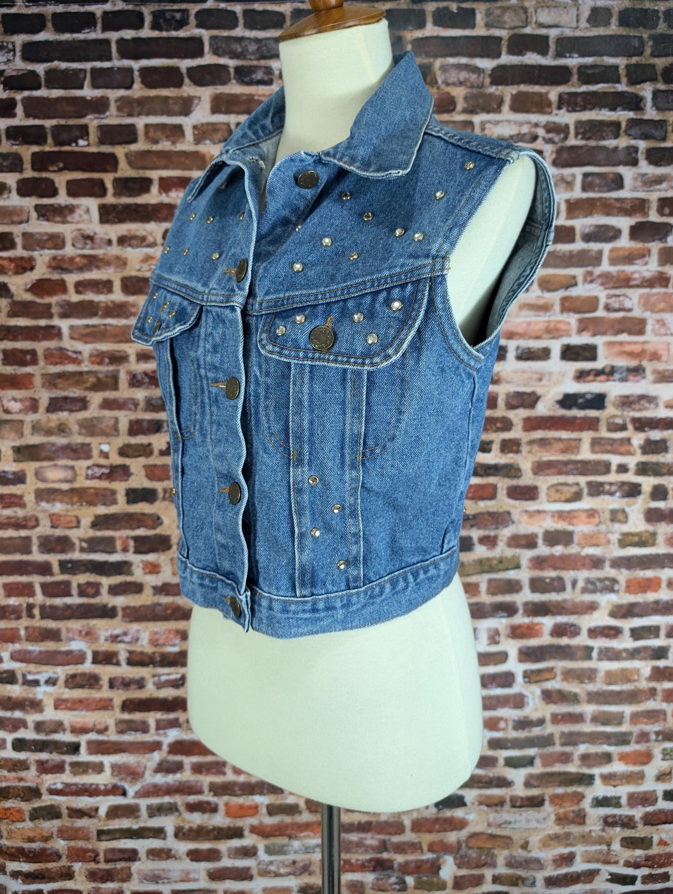 80s Jean Vest - Etsy
