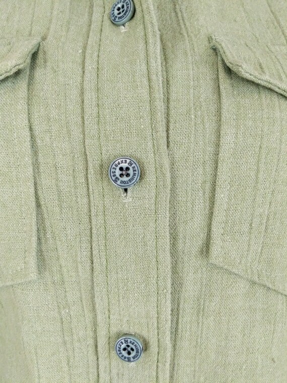 Vintage 70's Blazer Moss Green Button Up Shirt Wo… - image 2