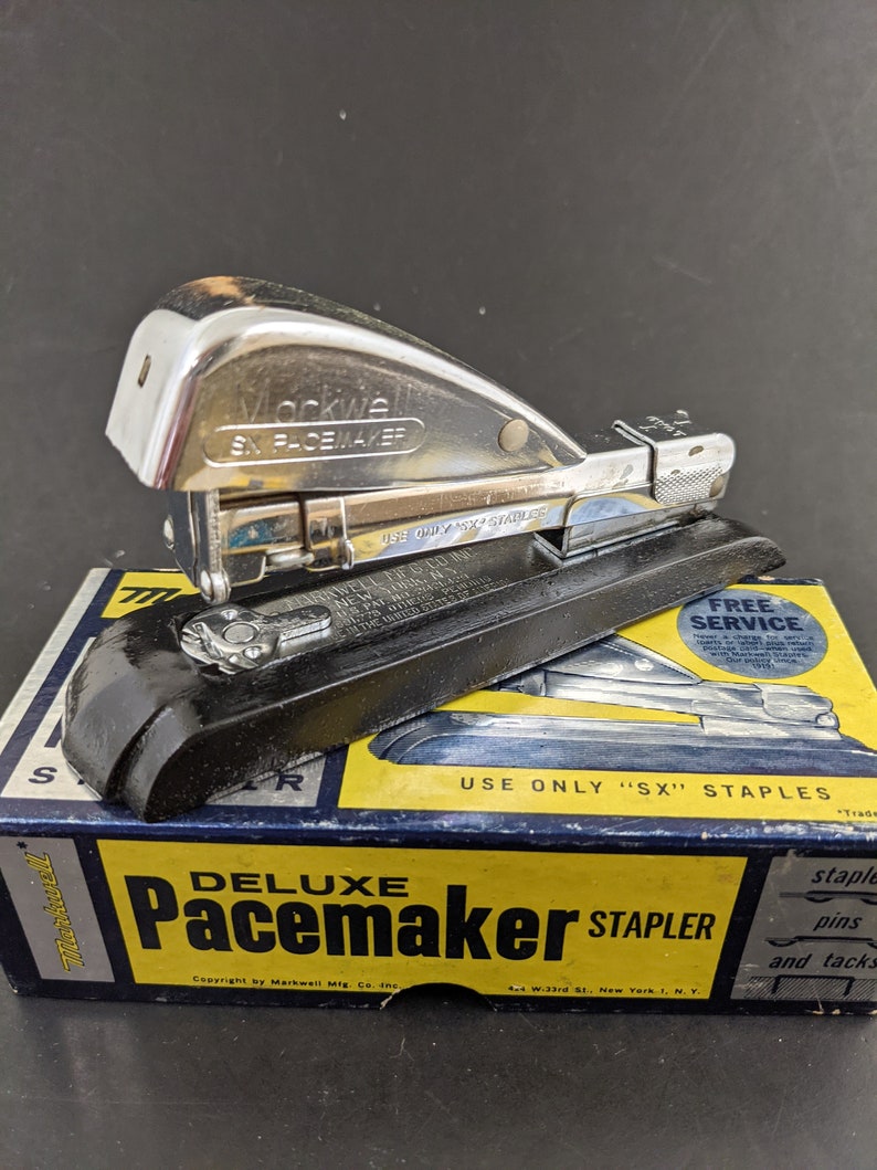 Vintage Markwell Pacemaker Stapler in Box With Staples Mid Etsy