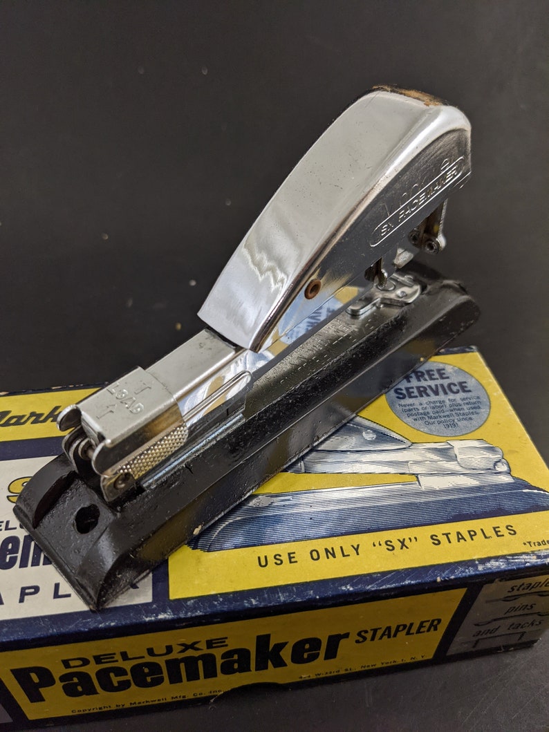 Vintage Markwell Pacemaker Stapler in Box With Staples Mid Etsy