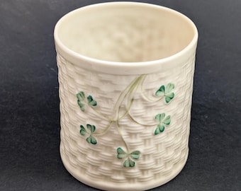Shamrock Clover Porcelain Cup - Belleek Fine Parian China Made in Ireland
