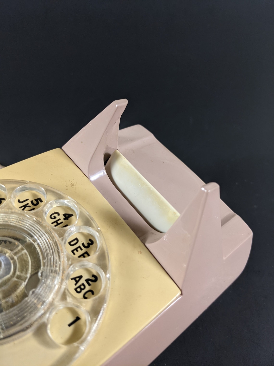 Vintage Pink Wall Phone 80's Rotary Dial Kitchen Wall Etsy