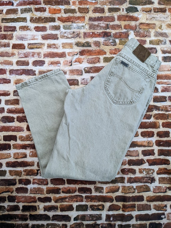 Vintage Lee Riveted Jeans - Tan Khaki Cotton Denim