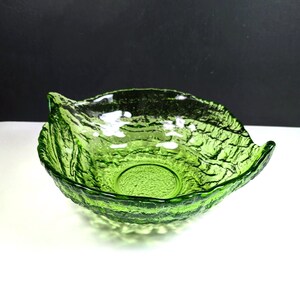 Brutalist Glass Bowl - Etsy Vintage MCM 60s Chunky Heavy Leaded Brutalist Double Bowl Glass Vase main image 0