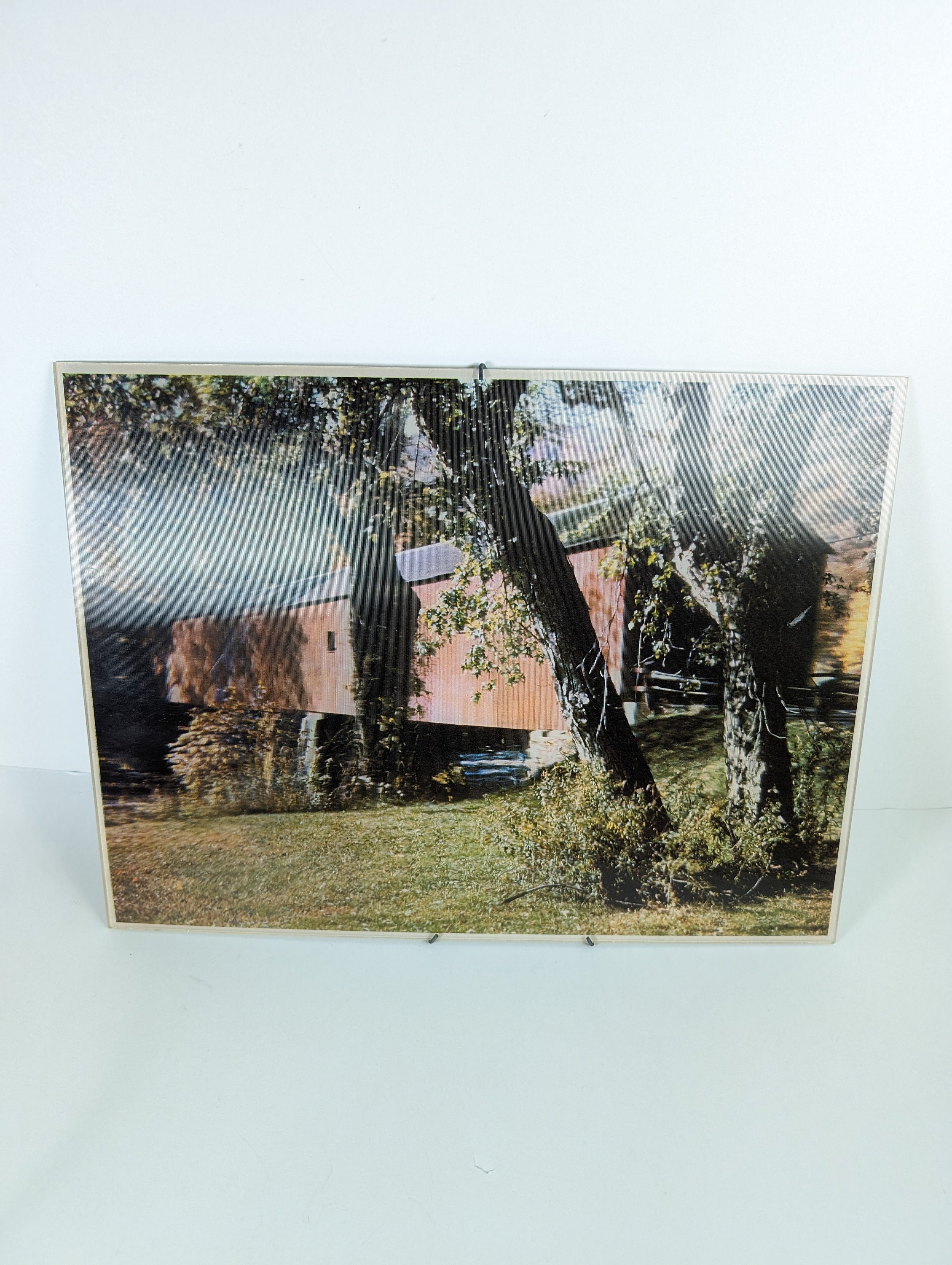 Vintage Covered Bridge Wall Art - Lentograph by Victor Anderson 3D