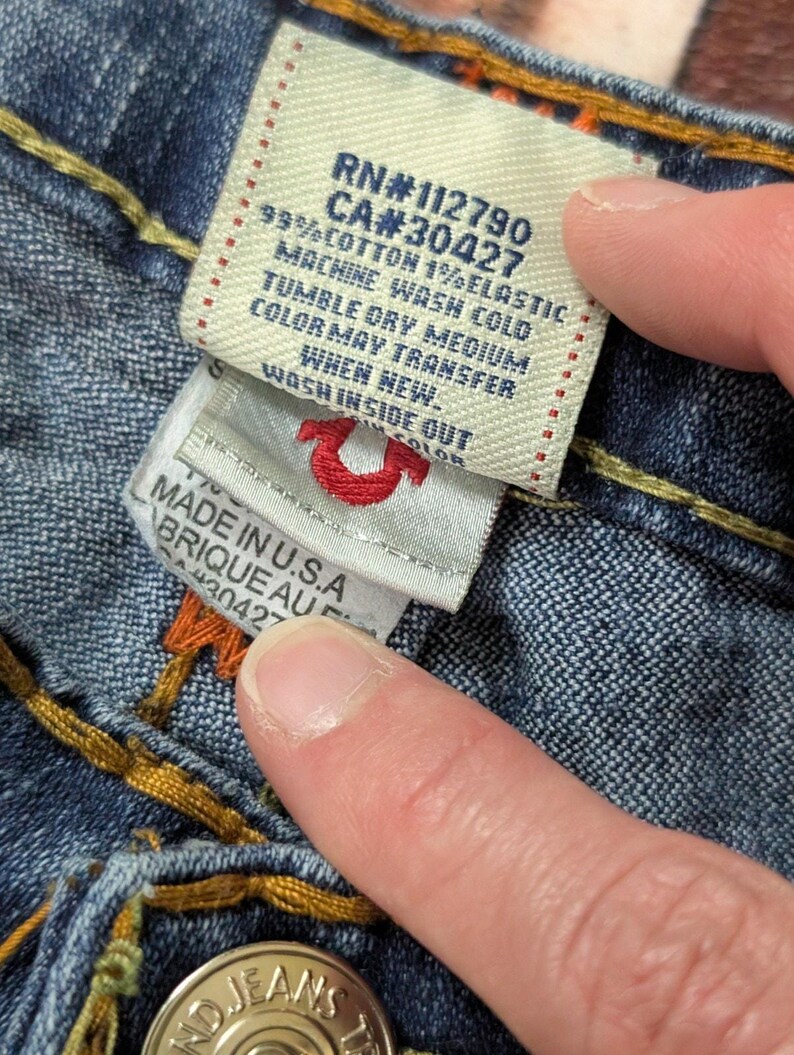 vintage an 2000 True Religion jeans bootcut taille basse orange surpiqûres taille 26 image 11