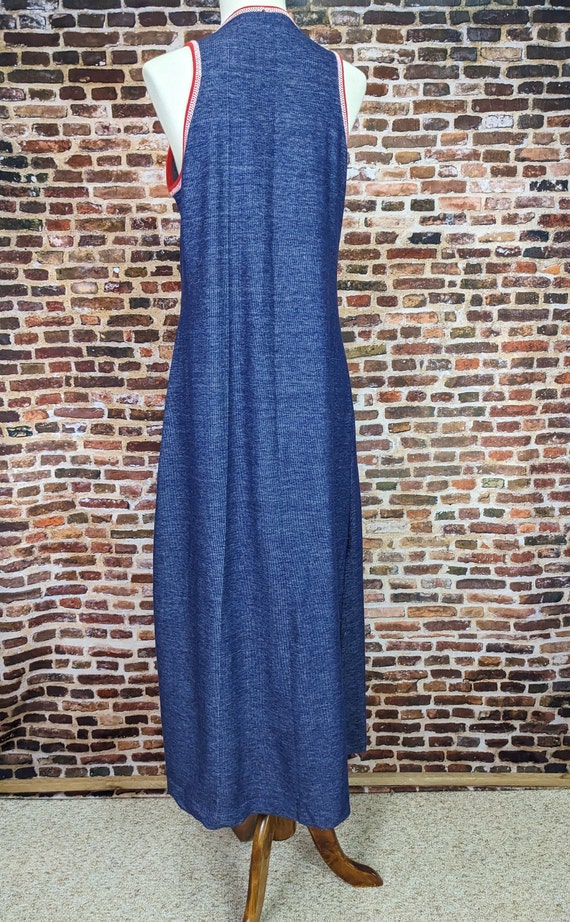 Vintage Blue and Red Nautical Maxi Dress - Size M… - image 3