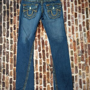 vintage an 2000 True Religion jeans bootcut taille basse orange surpiqûres taille 26 image 13