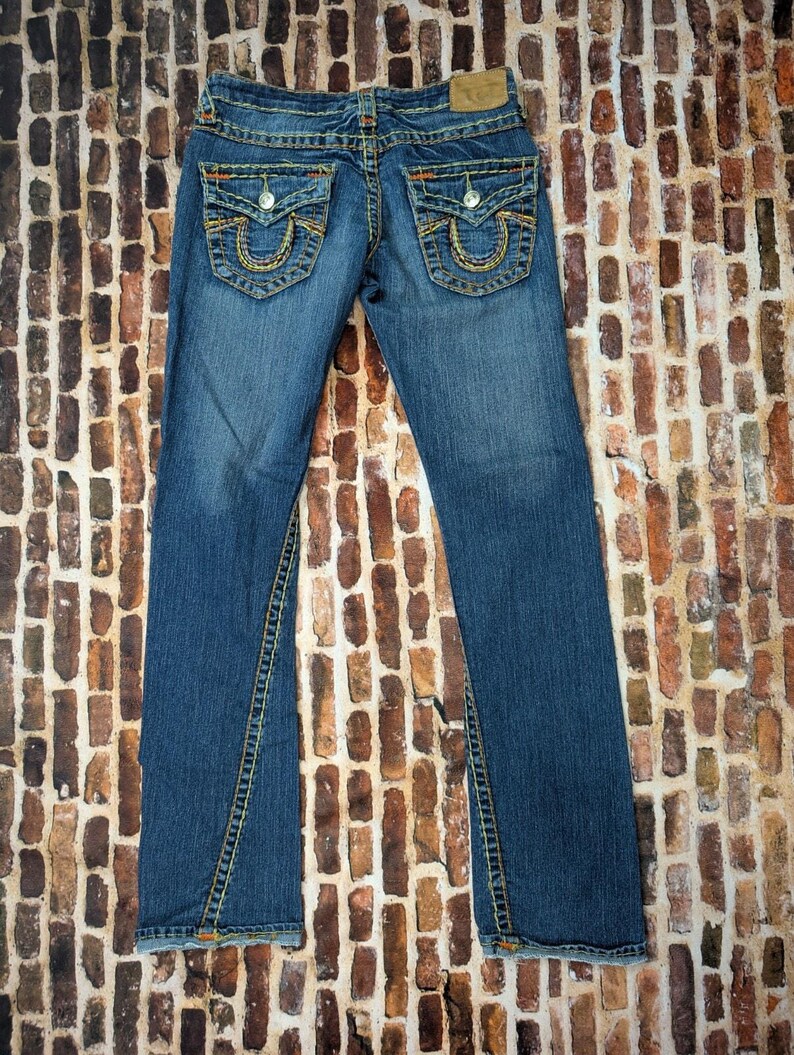 vintage an 2000 True Religion jeans bootcut taille basse orange surpiqûres taille 26 image 13