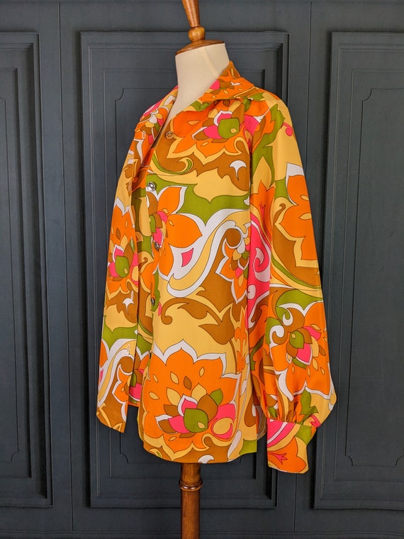 Groovy Vintage Shirt and Jacket Set - Colorful 60… - image 7