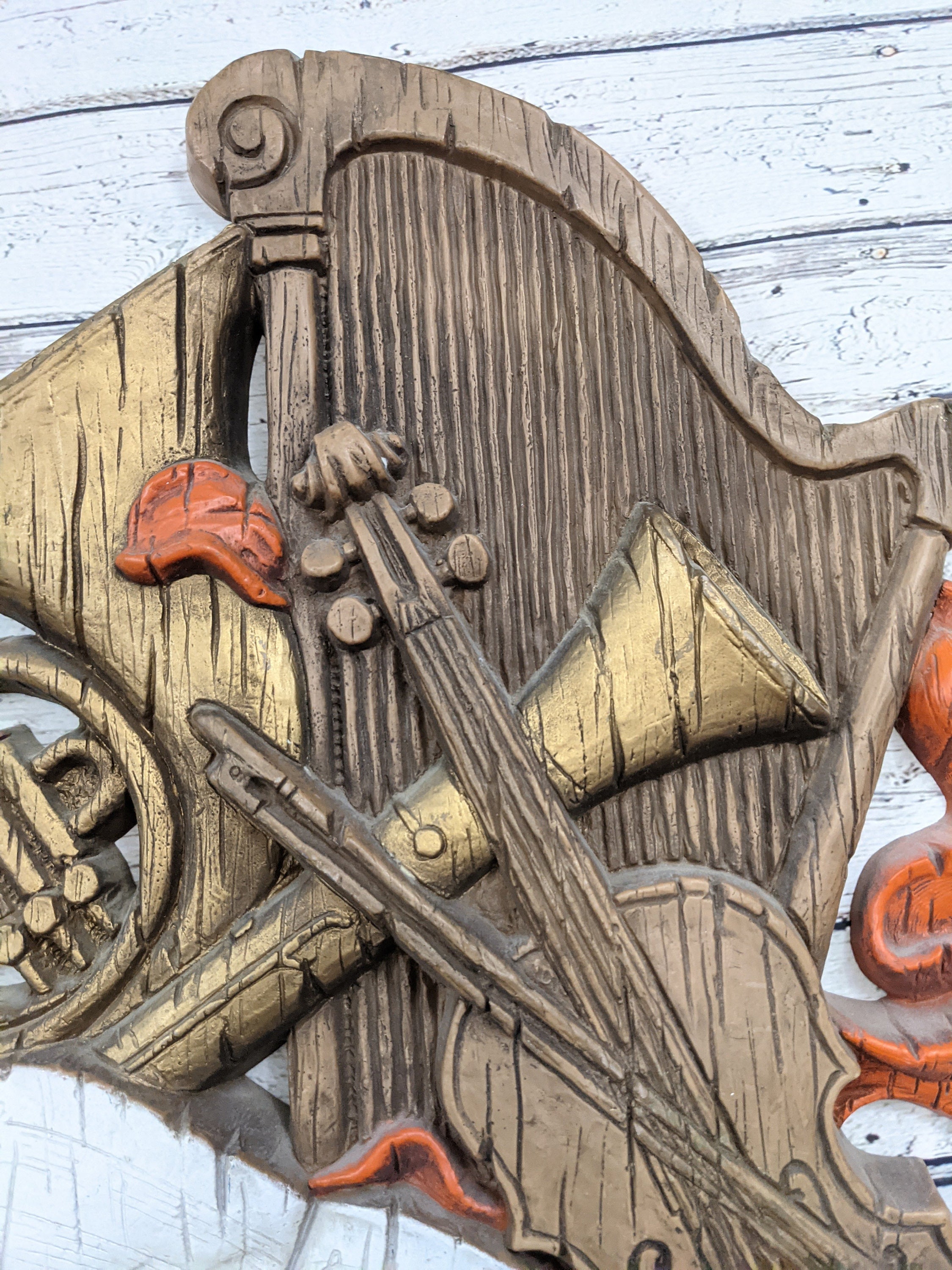 Large Vintage Homco Wall Decor - Music Instruments Music Large Vintage Homco Wall Decor - Music Instruments Music