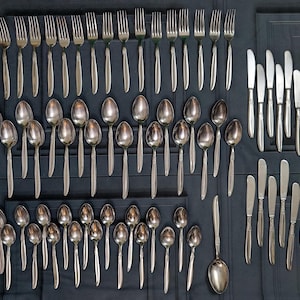 Massive 89 Pc Vintage Flatware Set - Service for 20 - MWCo Japan MCM Grape Patterned Handle