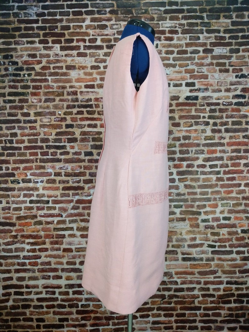 Vintage 60/'s Shift Dress Pink Mod Sleeveless Size XL Large Plus Size Retro 60/'s