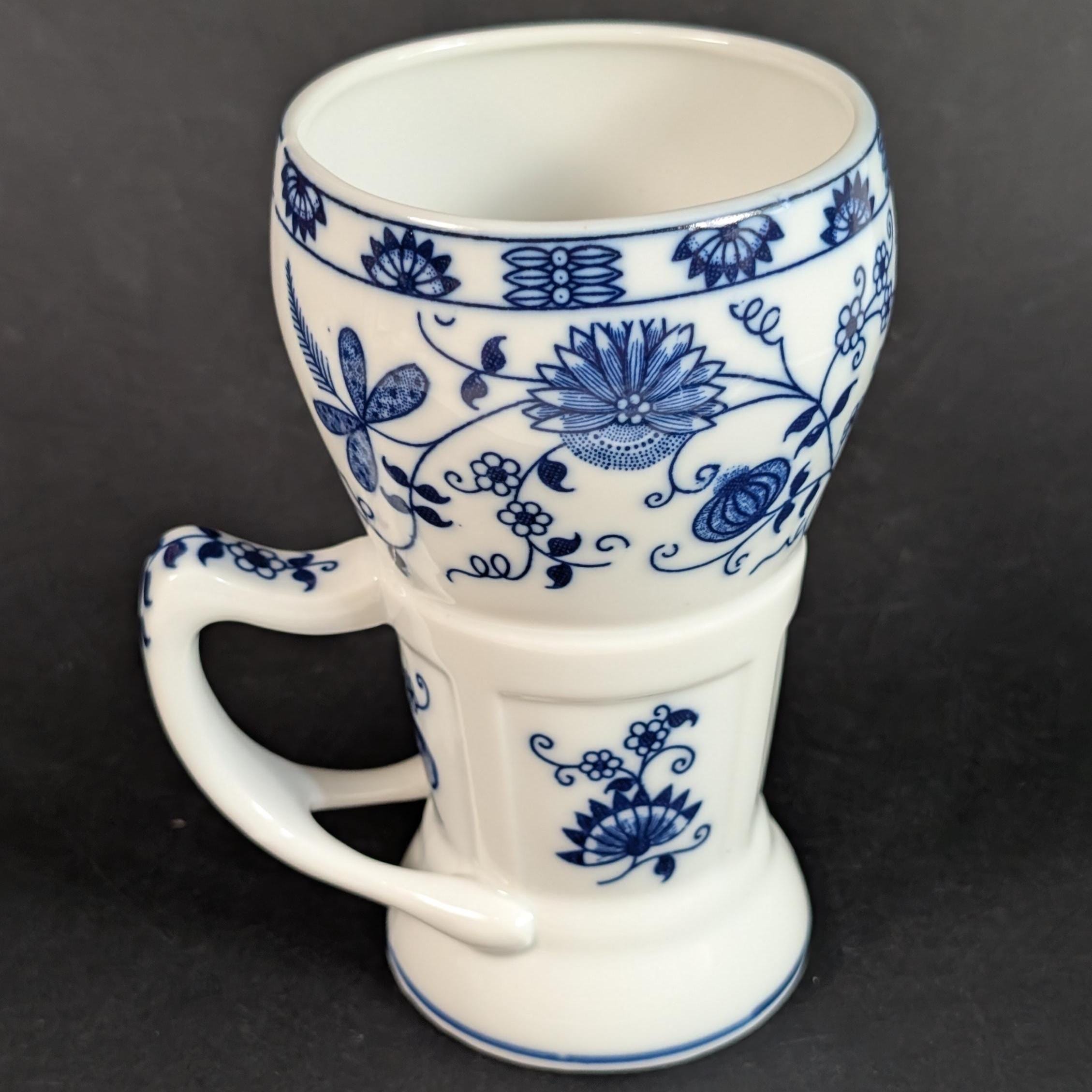 Vienna Woods Fine China Tall Mug - Blue Onion - Blue and White