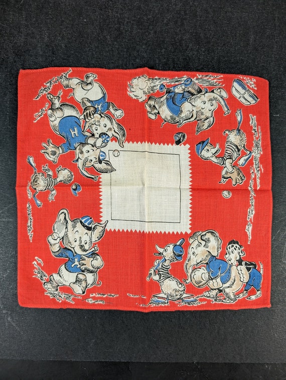 Vintage Tom Lamb Children's Handkerchief - 40's El
