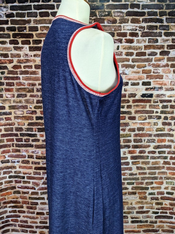 Vintage Blue and Red Nautical Maxi Dress - Size M… - image 5