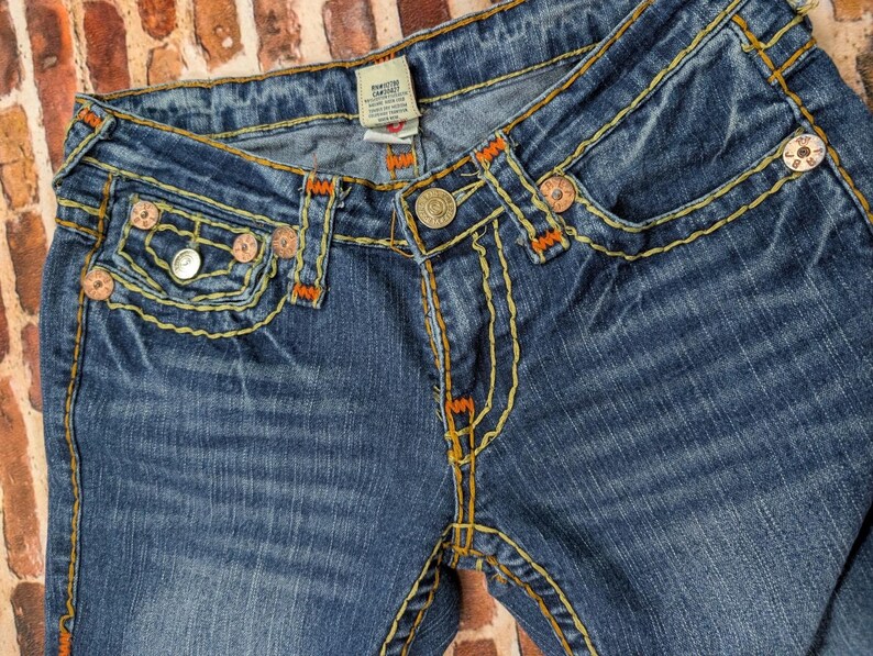 vintage an 2000 True Religion jeans bootcut taille basse orange surpiqûres taille 26 image 8