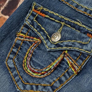 vintage an 2000 True Religion jeans bootcut taille basse orange surpiqûres taille 26 image 17