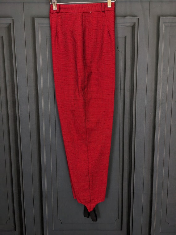 Vintage Stirrup Pants Red and Black Herringbone Pri… Gem