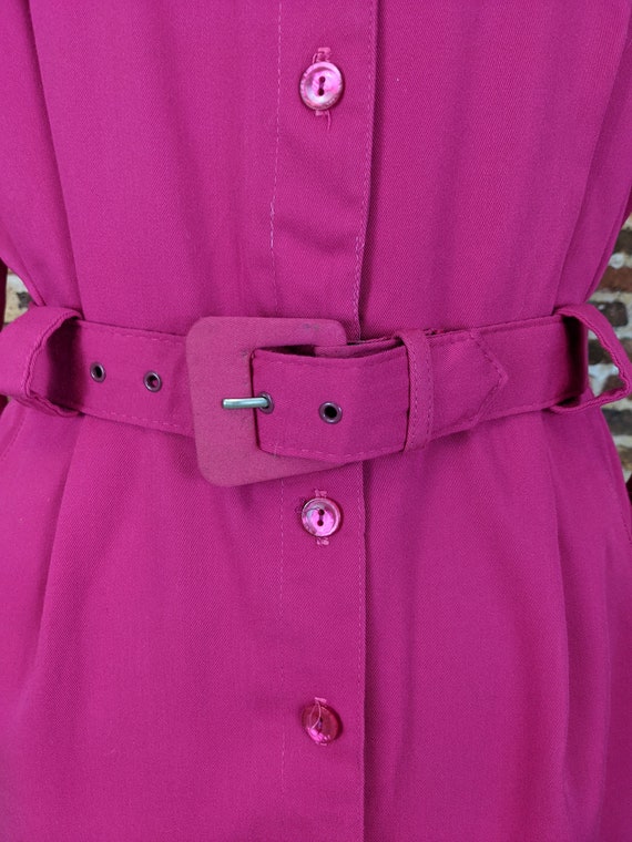 Simple Vintage 80's Sheath Dress - Pink Shirtwais… - image 3