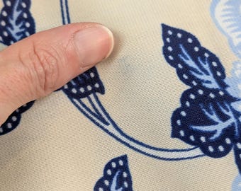 Vintage Sewing Material Fabric - Blue Floral Chintz Print off
