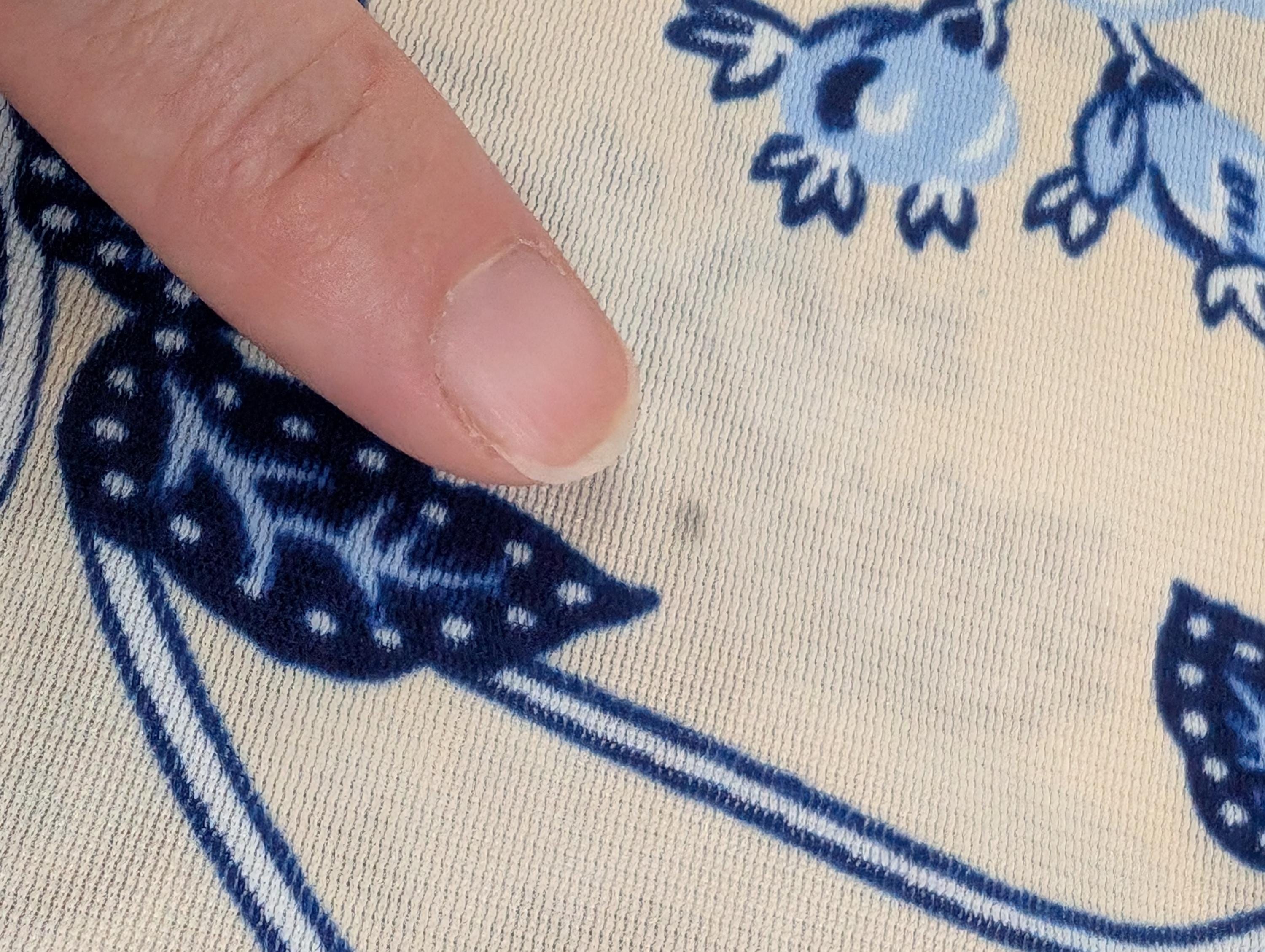 ビンテージファブリック Vintage Sewing Material Fabric - Blue Floral Chintz Print off