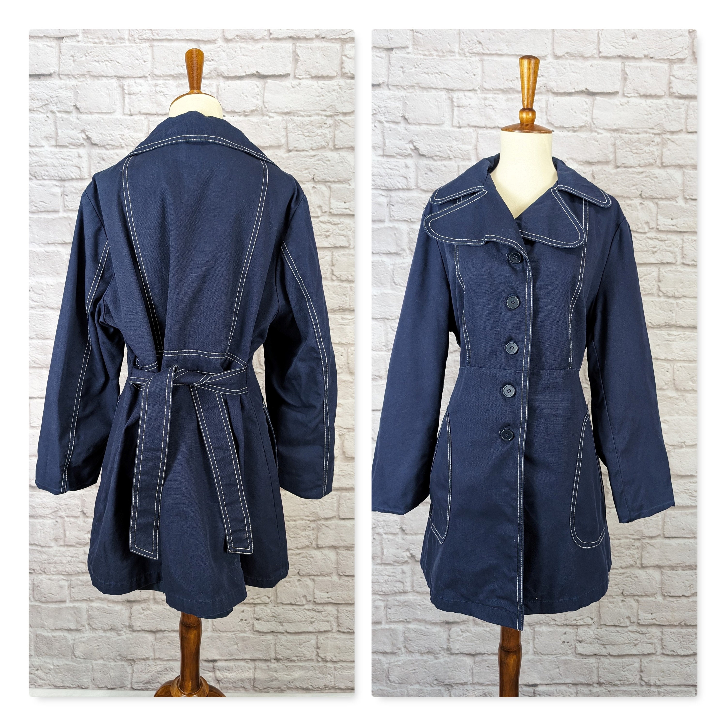 【60s】Euro Vintage Cotton Belted Coat 46 60s】Euro Vintage Cotton Belted Coat 46 1960s Belt Coat - Etsy