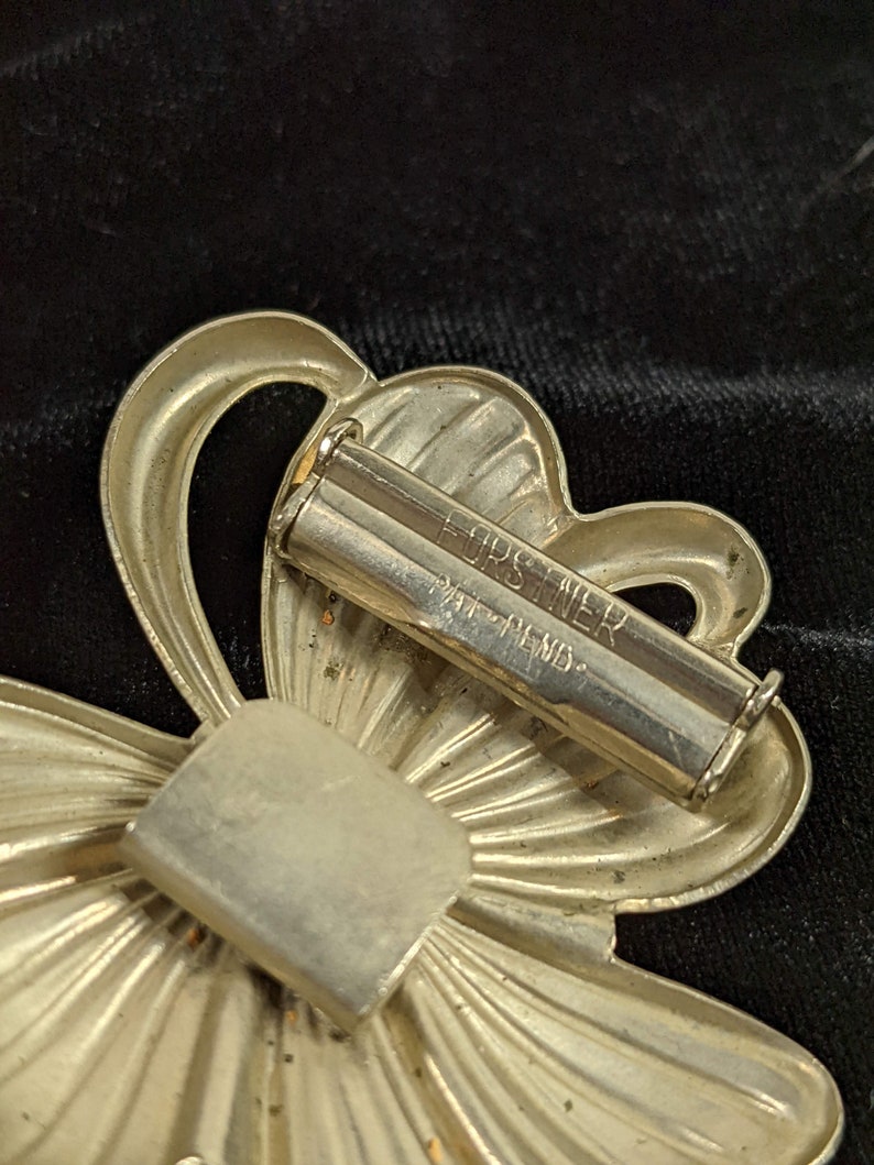 Vintage Belt Clip Forstner Signed Silver Tone Flower | Etsy