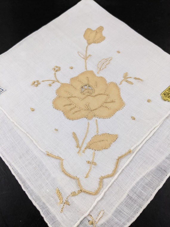 Vintage Linen Handkerchief - Franshaw All Linen -… - image 1