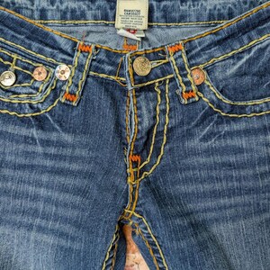 vintage an 2000 True Religion jeans bootcut taille basse orange surpiqûres taille 26 image 4