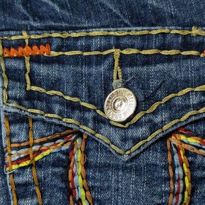 vintage an 2000 True Religion jeans bootcut taille basse orange surpiqûres taille 26 image 15