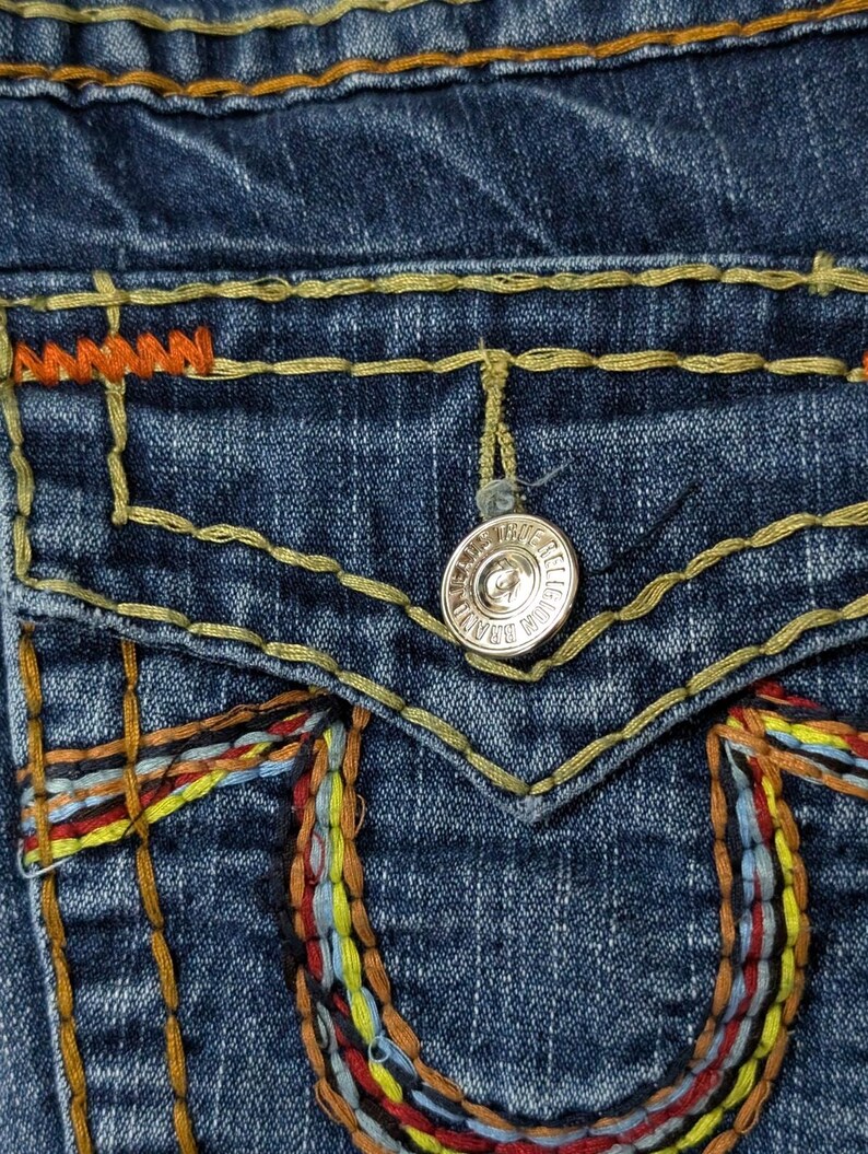 vintage an 2000 True Religion jeans bootcut taille basse orange surpiqûres taille 26 image 15