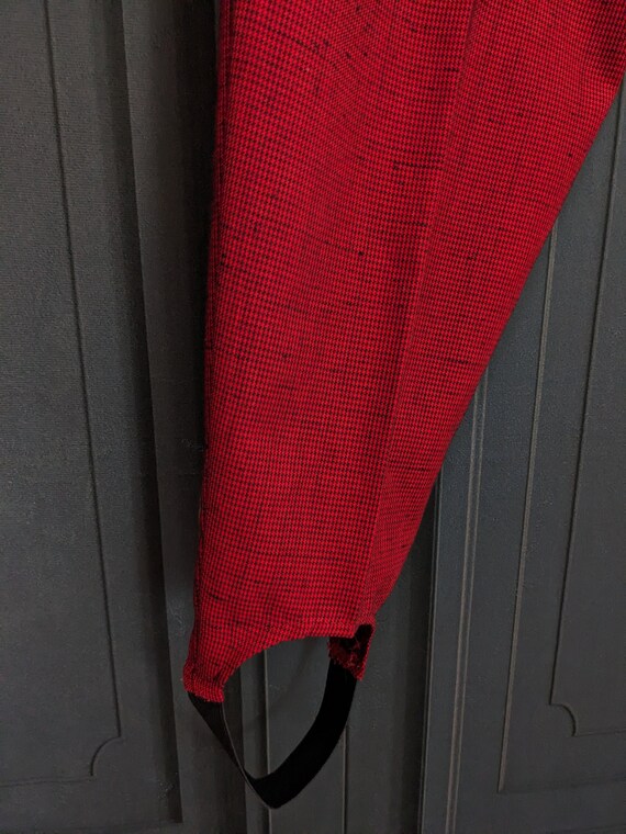 Vintage Stirrup Pants Red and Black Herringbone Pri… Gem