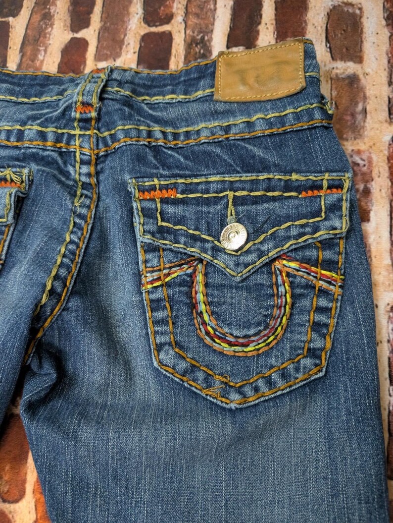 vintage an 2000 True Religion jeans bootcut taille basse orange surpiqûres taille 26 image 14