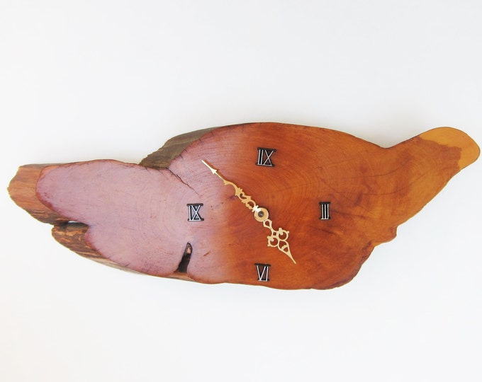 Vintage Wood Slab Clock Tree Stump Slice Live Edge 20 Inches Etsy