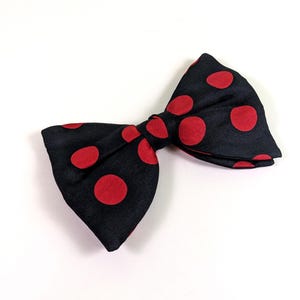 Vintage Polkadot Clip on Bow Tie - Black and Red Polkadot - Menswear Accessory