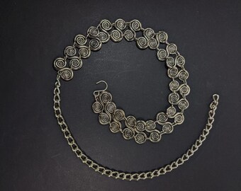 Vintage 90s Gold Metal Oval Link Chain Belt | 40 display picture 2
