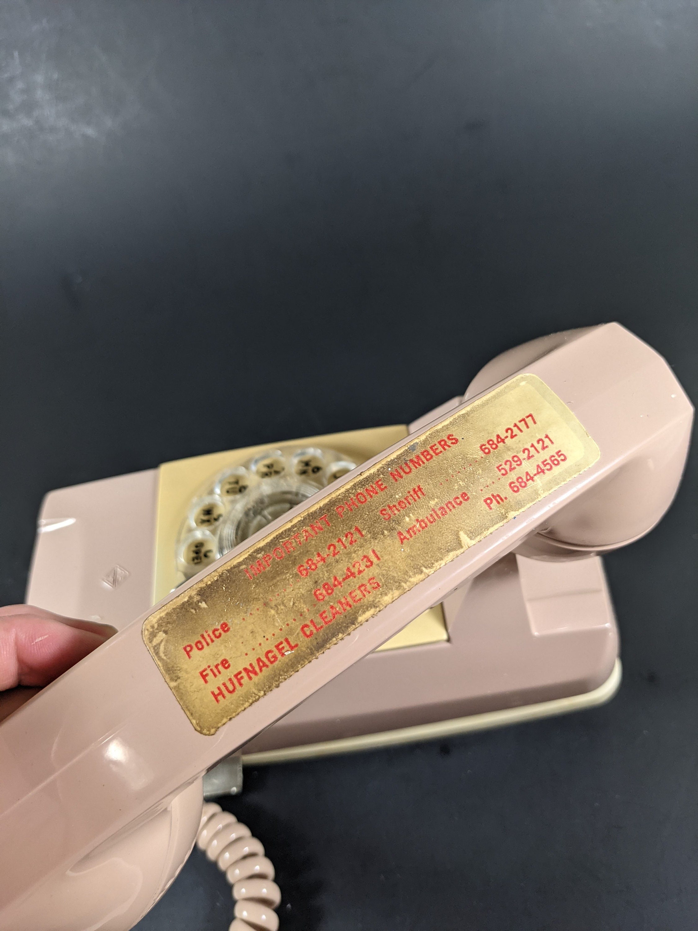 Vintage Pink Wall Phone 80's Rotary Dial Kitchen Wall Etsy