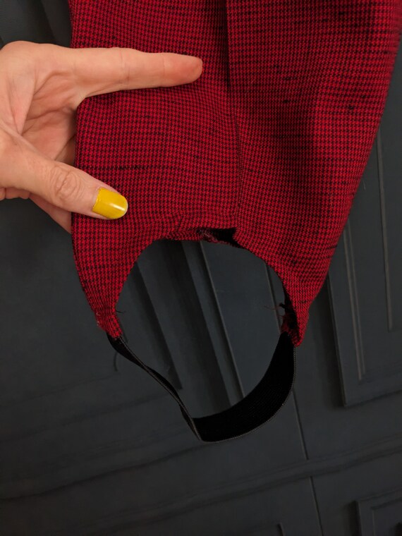 Vintage Stirrup Pants Red and Black Herringbone Pri… Gem