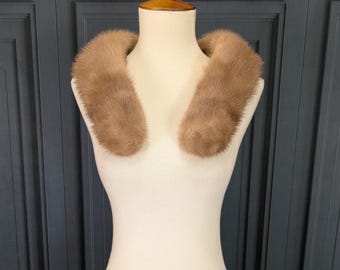 Clip de cuello de piel de visón vintage para abrigos de los años 50 y 60, estilo MCM.