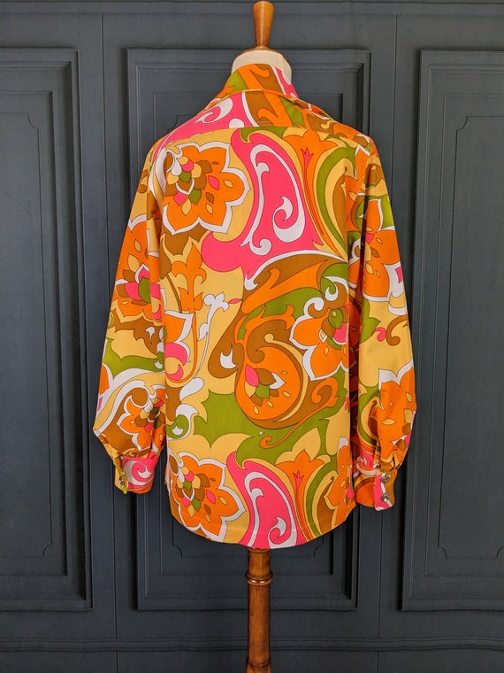Groovy Vintage Shirt and Jacket Set - Colorful 60… - image 9