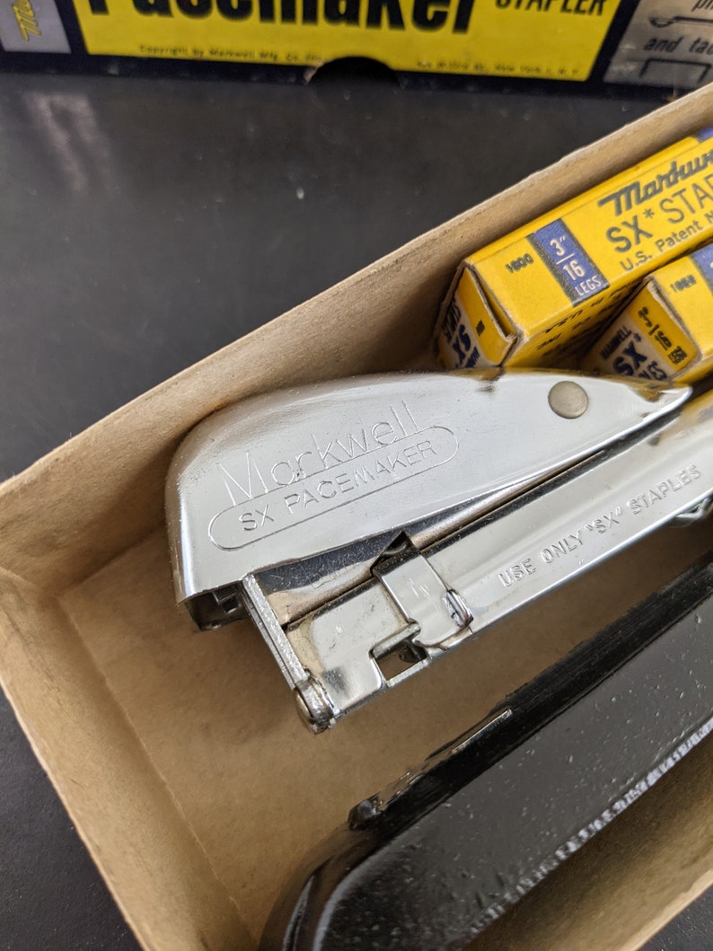 Vintage Markwell Pacemaker Stapler in Box With Staples Mid Etsy