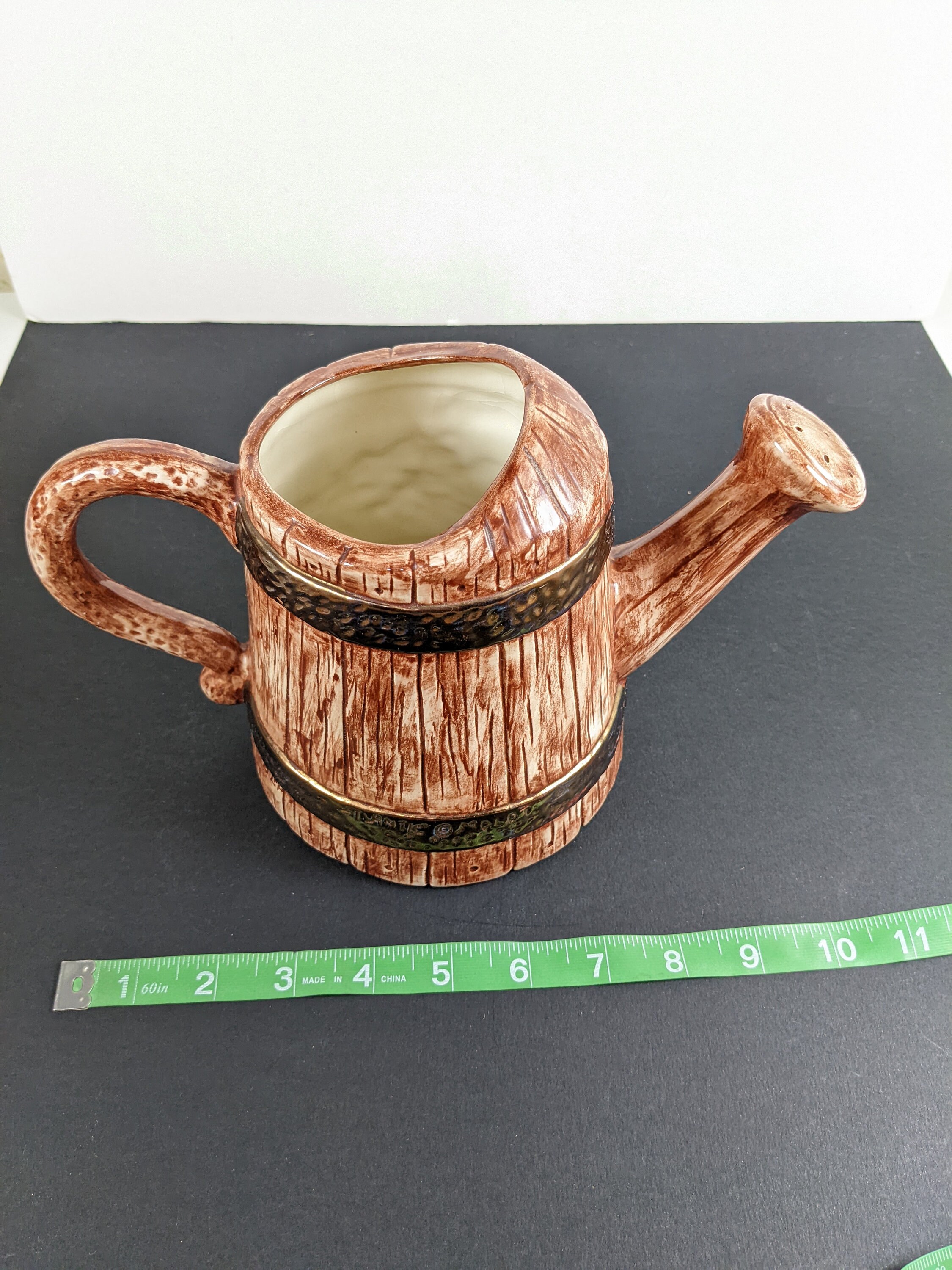 Watering Can Flower Planter - Glazed Ceramic - Vintage Home Decor 