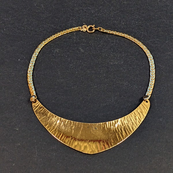 Vintage Napier Gold Tone Crescent Necklace - Short Wire Choker Necklace