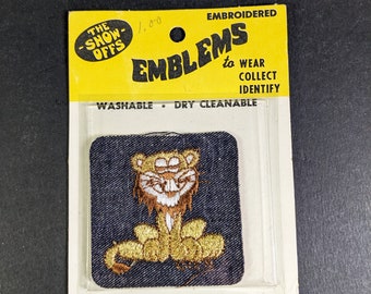 Vintage Embroidered Patch - Groovy 70's Lion - Sew On Patch in Package