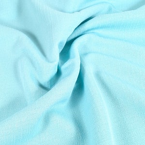 Vintage Synthetic Stretch Knit Sewing Fabric - Light Blue 80&#39;s 90&#39;s - 1.5 Yards x 66 Inch Wide